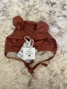 kate Quinn | Rust Brown Baby Bear Bonnet | Size 6-12m